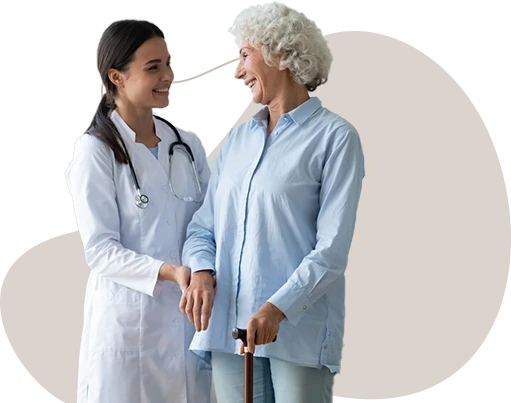 Aged care worker providing in-home care services.